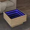 Image de vidaXL Table basse avec LED chÃªne sonoma 50x50x30 cm bois d'ingÃ©nierie
