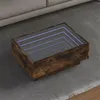 Image de vidaXL Table basse avec LED chêne fumé 70x50x30 cm bois d'ingénierie847515