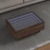 Image de vidaXL Table basse avec LED chêne marron 70x50x30 cm bois d'ingénierie847517