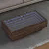 Image de vidaXL Table basse avec LED chêne marron 90x50x30 cm bois d'ingénierie847524