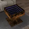 Image de vidaXL Table basse avec LED chêne fumé 50x50x45 cm bois d'ingénierie847529