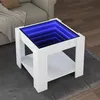Image de vidaXL Table basse avec LED blanc 53x53x45 cm bois d'ingénierie847539