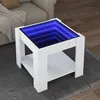 Image de vidaXL Table basse avec LED blanc 53x53x45 cm bois d'ingÃ©nierie