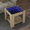 Image de vidaXL Table basse avec LED chêne sonoma 53x53x45 cm bois d'ingénierie847541