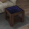 Image de vidaXL Table basse avec LED chÃªne marron 53x53x45 cm bois d'ingÃ©nierie