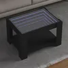 Image de vidaXL Table basse avec LED noir 73x53x45 cm bois d'ingénierie847547