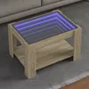 Image de vidaXL Table basse avec LED chÃªne sonoma 73x53x45 cm bois d'ingÃ©nierie