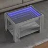 Image de vidaXL Table basse avec LED sonoma gris 73x53x45 cm bois d'ingénierie847551