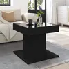 Image de vidaXL Table basse avec LED noir 50x50x45 cm bois d'ingénierie847561