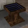 Image de vidaXL Table basse avec LED chêne fumé 50x50x45 cm bois d'ingénierie847564