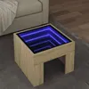 Image de vidaXL Table basse avec LED infini chêne sonoma 40x40x30 cm847597
