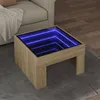 Image de vidaXL Table basse avec LED infini chêne sonoma 50x50x30 cm847604