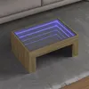 Image de vidaXL Table basse avec LED infini chêne sonoma 70x50x30 cm847611