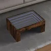 Image de vidaXL Table basse avec LED infini chêne fumé 70x50x30 cm847613