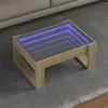 Image de vidaXL Table basse avec LED infini chêne sonoma 70x53x30 cm847632