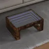 Image de vidaXL Table basse avec LED infini chêne fumé 70x53x30 cm847634