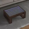 Image de vidaXL Table basse avec LED infini chÃªne marron 70x53x30 cm