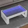 Image de vidaXL Table basse avec LED infini blanc 90x53x30 cm
