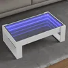 Image de vidaXL Vidaxl Table Basse Avec Led Infini Blanc 90x53x30 Cm