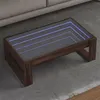 Image de vidaXL Table basse avec LED infini chêne marron 90x53x30 cm847643