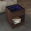 Image de vidaXL Table basse avec LED infini chêne marron 40x40x50 cm847650
