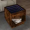 Image de Vidaxl Table Basse Avec Led Infinity ChÃªne FumÃ© 50x50x50 Cm