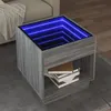 Image de vidaXL Table basse avec LED infini sonoma gris 50x50x50 cm
