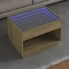 Image de vidaXL Table basse avec LED infini chêne sonoma 70x50x50 cm847660