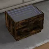 Image de Vidaxl Table Basse Avec Led Infini ChÃªne FumÃ© 70x50x50 Cm
