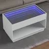Image de vidaXL Table basse avec LED infini blanc 90x50x50 cm