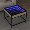 Image de Vidaxl Table Basse Avec Led Infini ChÃªne Sonoma 50x50x41 Cm
