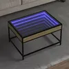 Image de vidaXL Table basse avec LED infini chêne sonoma 70x50x41 cm847683