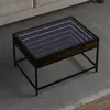 Image de vidaXL Table basse avec LED infini chêne fumé 70x50x41 cm847684