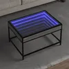 Image de vidaXL Table basse avec LED infini sonoma gris 70x50x41 cm847685