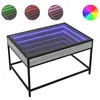 Image de vidaXL Table basse avec LED infini sonoma gris 70x50x41 cm