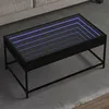 Image de vidaXL Table basse avec LED infini noir 90x50x41 cm