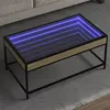 Image de vidaXL Table basse avec LED infini chêne sonoma 90x50x41 cm847688