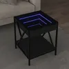 Image de vidaXL Table basse avec LED Infinity noir 40x40x49 cm847692