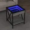 Image de vidaXL Table basse avec LED Infinity sonoma gris 40x40x49 cm847695