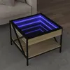 Image de vidaXL Table basse avec LED infini chêne sonoma 50x50x38 cm847698
