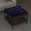 Image de vidaXL Table basse avec LED Infinity chÃªne marron 50x50x38 cm