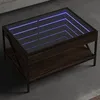 Image de vidaXL Table basse avec LED infini chÃªne marron 70x50x38 cm