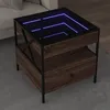 Image de vidaXL Table basse avec LED Infinity chÃªne marron 50x50x51 cm