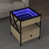 Image de vidaXL Table basse avec LED Infinity chêne sonoma 40x40x51 cm