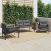 Image de Vidaxl Ensemble De Meubles De Balcon Avec Coussins 3 Pcs Noir Acier