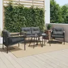 Image de vidaXL Vidaxl Ensemble De Meubles De Balcon Avec Coussins 5 Pcs Noir Acier