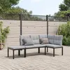 Image de vidaXL Ensemble de banc de jardin avec coussins 3 pcs noir