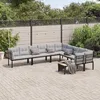 Image de vidaXL Vidaxl Salon De Jardin Avec Coussins 6 Pcs Noir Acier Enduit De Poudre