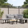 Image de vidaXL Salon de jardin avec coussins 5 pcs noir acier enduit de poudre