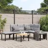 Image de Vidaxl Salon De Jardin Avec Coussins 5 Pcs Noir Acier Enduit De Poudre